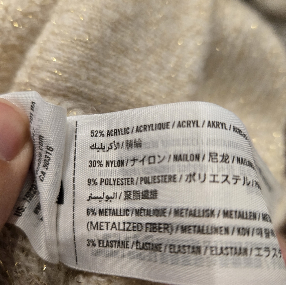 2 for $20 Abercrombie gold metallic sweater with side zipper accent - Picture 7 of 7